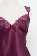 Load image into Gallery viewer, Vintage x LA SENZA Magenta Satin Lace Tank (M)