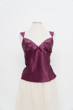 Load image into Gallery viewer, Vintage x LA SENZA Magenta Satin Lace Tank (M)