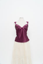 Load image into Gallery viewer, Vintage x LA SENZA Magenta Satin Lace Tank (M)