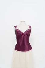 Load image into Gallery viewer, Vintage x LA SENZA Magenta Satin Lace Tank (M)