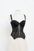 Load image into Gallery viewer, Vintage x CHANTELLE Black Lace Mesh Corset (34D)