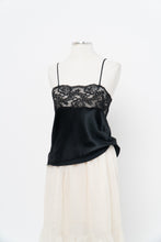 Load image into Gallery viewer, Vintage x Made in Canada x Black Lace &amp; Satin Tank (M)