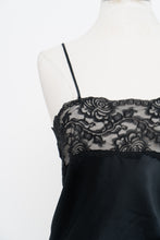 Load image into Gallery viewer, Vintage x Made in Canada x Black Lace &amp; Satin Tank (M)