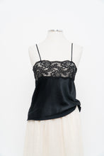 Load image into Gallery viewer, Vintage x Made in Canada x Black Lace &amp; Satin Tank (M)