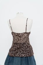 Load image into Gallery viewer, Vintage x LA VIE EN ROSE Brown Patterned Flowy Semi-Sheer Tank (S-L)