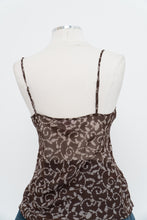 Load image into Gallery viewer, Vintage x LA VIE EN ROSE Brown Patterned Flowy Semi-Sheer Tank (S-L)
