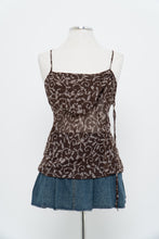 Load image into Gallery viewer, Vintage x LA VIE EN ROSE Brown Patterned Flowy Semi-Sheer Tank (S-L)