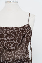 Load image into Gallery viewer, Vintage x LA VIE EN ROSE Brown Patterned Flowy Semi-Sheer Tank (S-L)