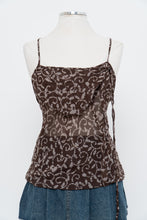 Load image into Gallery viewer, Vintage x LA VIE EN ROSE Brown Patterned Flowy Semi-Sheer Tank (S-L)
