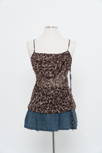 Load image into Gallery viewer, Vintage x LA VIE EN ROSE Brown Patterned Flowy Semi-Sheer Tank (S-L)