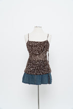 Load image into Gallery viewer, Vintage x LA VIE EN ROSE Brown Patterned Flowy Semi-Sheer Tank (S-L)