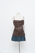Load image into Gallery viewer, Vintage x LA VIE EN ROSE Brown Patterned Flowy Semi-Sheer Tank (S-L)
