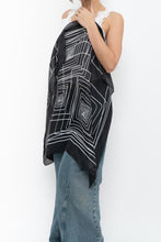 Load image into Gallery viewer, Vintage x Black Geometric Satin Scarf