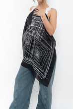 Load image into Gallery viewer, Vintage x Black Geometric Satin Scarf