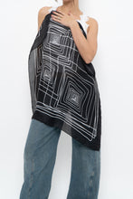Load image into Gallery viewer, Vintage x Black Geometric Satin Scarf