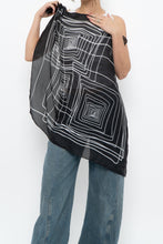 Load image into Gallery viewer, Vintage x Black Geometric Satin Scarf