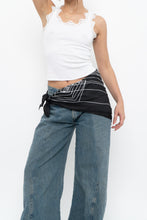 Load image into Gallery viewer, Vintage x Black Geometric Satin Scarf