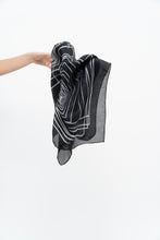Load image into Gallery viewer, Vintage x Black Geometric Satin Scarf