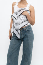 Load image into Gallery viewer, Vintage x White, Black Polkadot Scarf