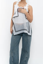 Load image into Gallery viewer, Vintage x White, Black Polkadot Scarf