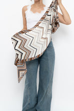 Load image into Gallery viewer, Vintage x ANNE KLEIN Chevron Patterned Silk Scarf