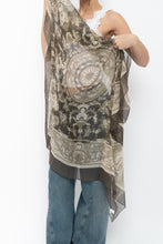 Load image into Gallery viewer, Vintage x Made in Korea x Olive Green Patterned Silk Scarf