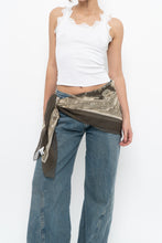 Load image into Gallery viewer, Vintage x Made in Korea x Olive Green Patterned Silk Scarf