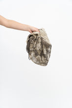 Load image into Gallery viewer, Vintage x Made in Korea x Olive Green Patterned Silk Scarf