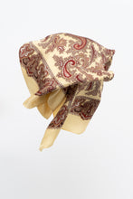 Load image into Gallery viewer, Vintage x Made in England x Butter Yellow Paisley Patterned Scarf