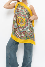 Load image into Gallery viewer, Vintage x Yellow Satin Patterned Satin Scarf