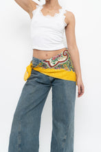 Load image into Gallery viewer, Vintage x Yellow Satin Patterned Satin Scarf