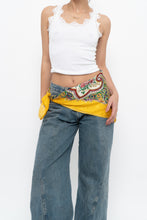 Load image into Gallery viewer, Vintage x Yellow Satin Patterned Satin Scarf
