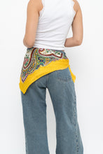 Load image into Gallery viewer, Vintage x Yellow Satin Patterned Satin Scarf