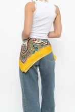 Load image into Gallery viewer, Vintage x Yellow Satin Patterned Satin Scarf