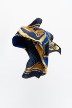 Load image into Gallery viewer, Vintage x Made in Italy x Navy Patterned Silk Scarf