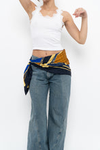 Load image into Gallery viewer, Vintage x Made in Italy x Navy Patterned Silk Scarf