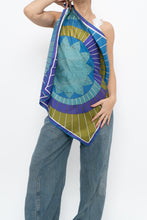 Load image into Gallery viewer, Vintage x Geometric Blue, Purple Satin Scarf