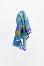 Load image into Gallery viewer, Vintage x Geometric Blue, Purple Satin Scarf