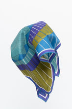 Load image into Gallery viewer, Vintage x Geometric Blue, Purple Satin Scarf