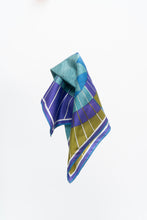 Load image into Gallery viewer, Vintage x Geometric Blue, Purple Satin Scarf