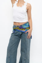 Load image into Gallery viewer, Vintage x Geometric Blue, Purple Satin Scarf