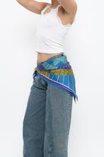 Load image into Gallery viewer, Vintage x Geometric Blue, Purple Satin Scarf