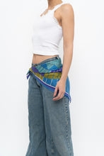 Load image into Gallery viewer, Vintage x Geometric Blue, Purple Satin Scarf