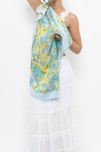 Load image into Gallery viewer, Vintage x HANAE MORI Blue Floral Silk Scarf