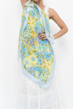 Load image into Gallery viewer, Vintage x HANAE MORI Blue Floral Silk Scarf