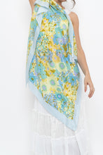 Load image into Gallery viewer, Vintage x HANAE MORI Blue Floral Silk Scarf