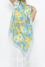Load image into Gallery viewer, Vintage x HANAE MORI Blue Floral Silk Scarf