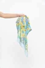Load image into Gallery viewer, Vintage x HANAE MORI Blue Floral Silk Scarf