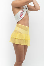 Load image into Gallery viewer, Vintage x Made in Mexico x Bright Yellow Mesh Cover Skirt XS-M)