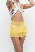 Load image into Gallery viewer, Vintage x Made in Mexico x Bright Yellow Mesh Cover Skirt XS-M)